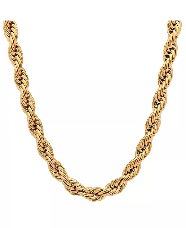 

Мужское ожерелье из нержавеющей стали с 18-каратным золотым покрытием, цепочка длиной 30 дюймов Steeltime, gold