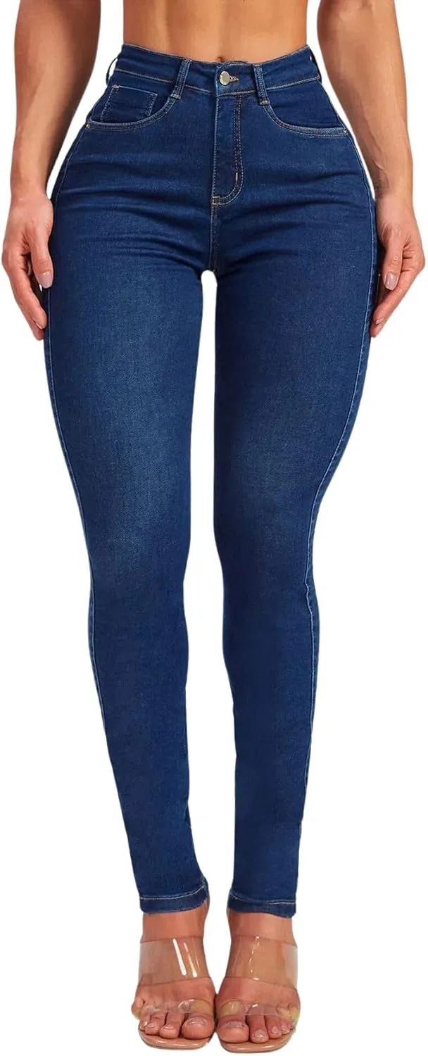 

Женские джинсы скинни с высокой посадкой Leyoutx