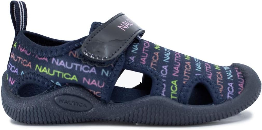 Детские защитные водные сандалии Nautica с закрытым носком, Navy Rainbow Logo — фото 2