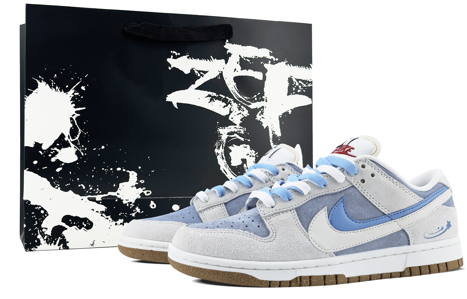 

Кроссовки Nike Dunk Skateboarding Shoes Women's Low-top Grey/white/blue, синий