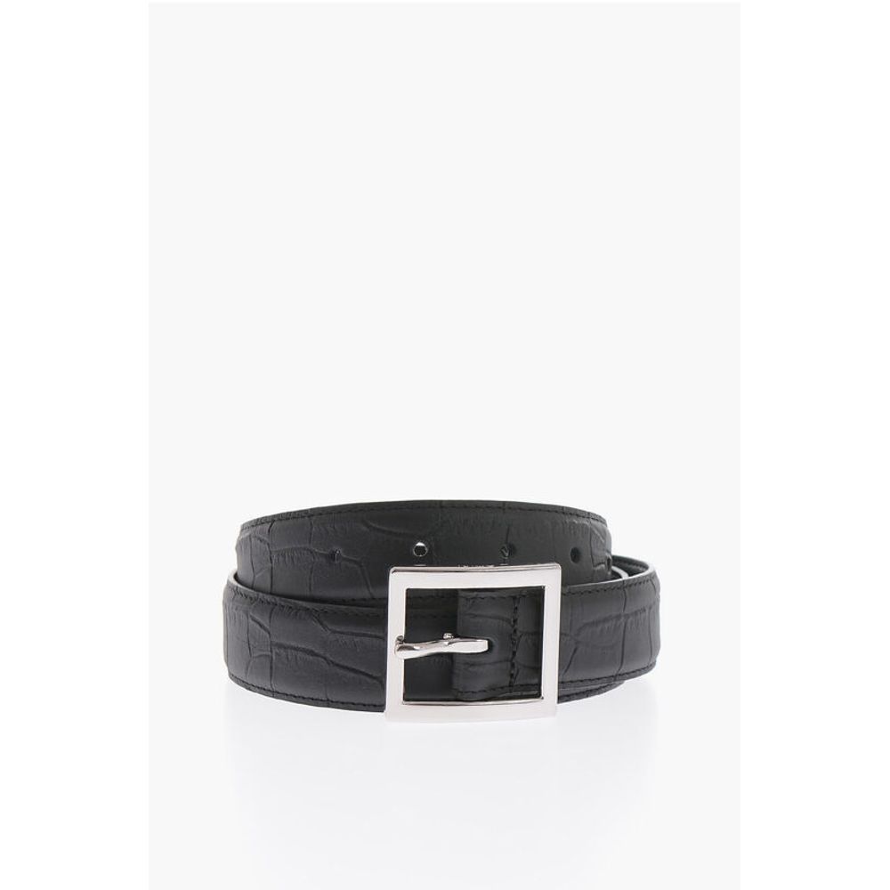 

Ремень из кожи с крокодиловым принтом Amiri, Black