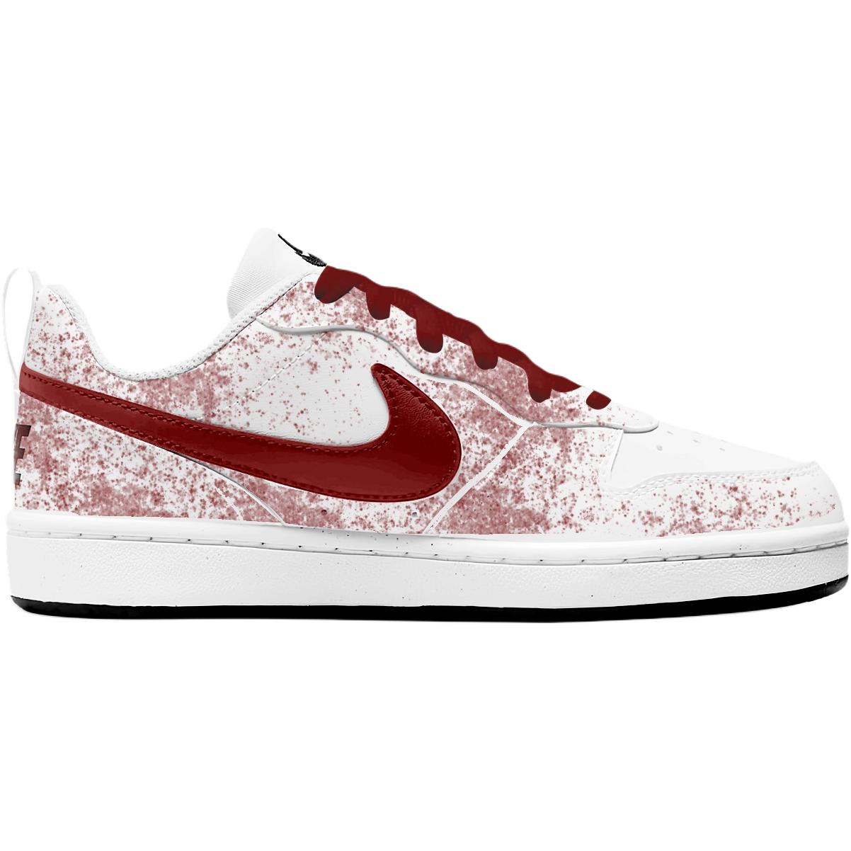 Court Borough устойчивые к истиранию низкие детские скейтбординговые кроссовки Unisex Nike, белый красный — фото 4