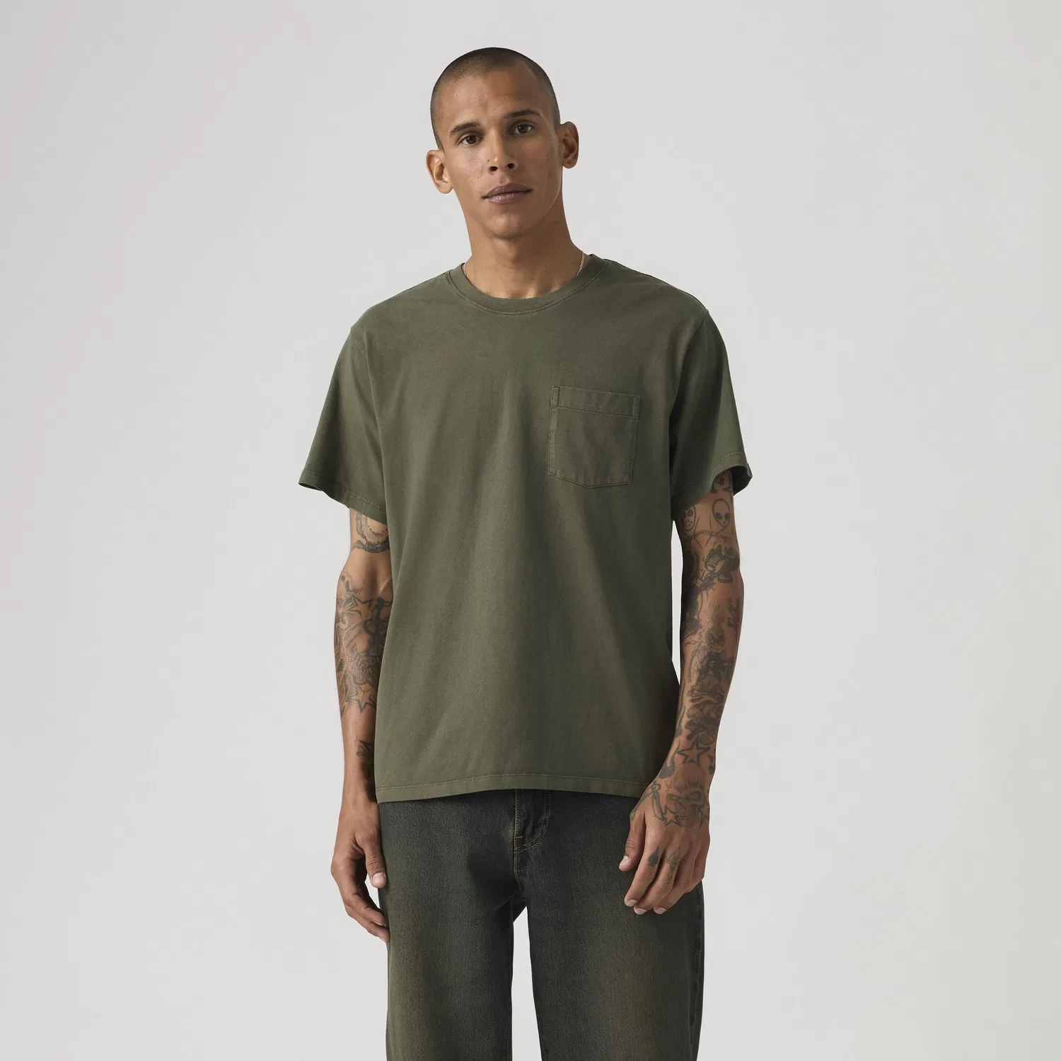 Футболка Essential Pocket Garment Dye Levi's, Green — фото 3