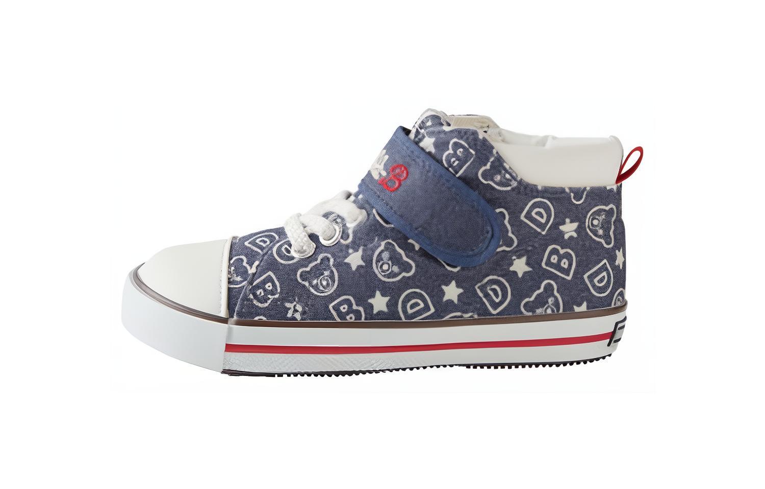 

Медвежьи принты высокие кеды MIKI HOUSE, темно-синий