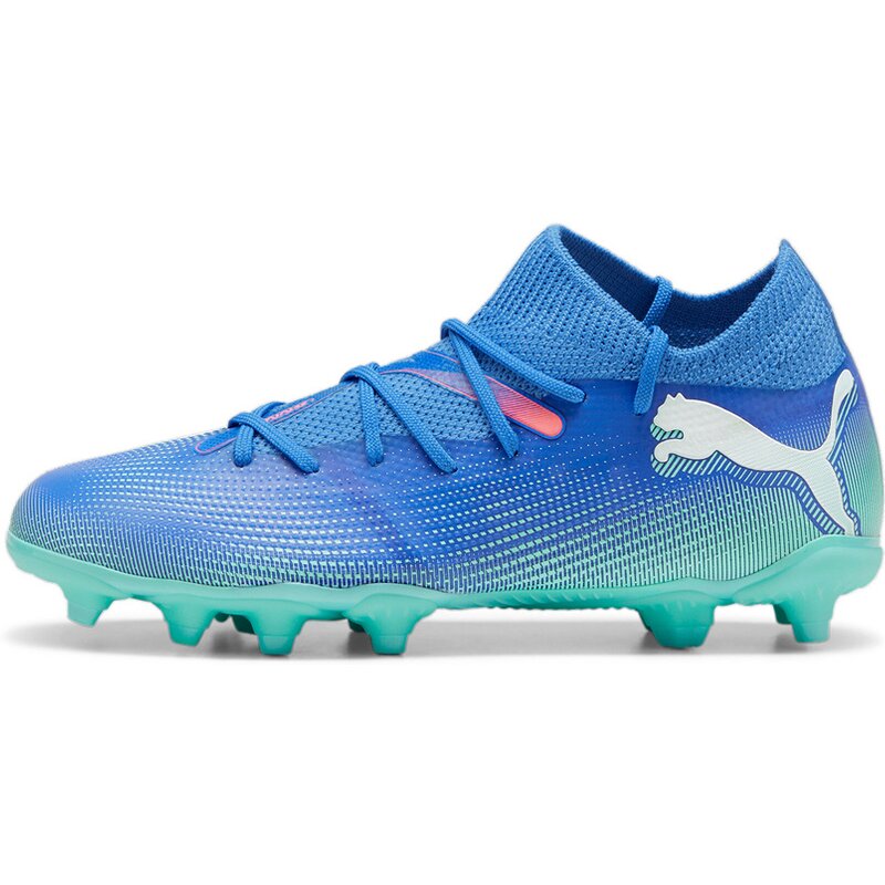 Футбольные бутсы для лужайки Future 7 Match FG/AG JR Puma, цвет bluemazing-puma white-electric peppermint — фото 4