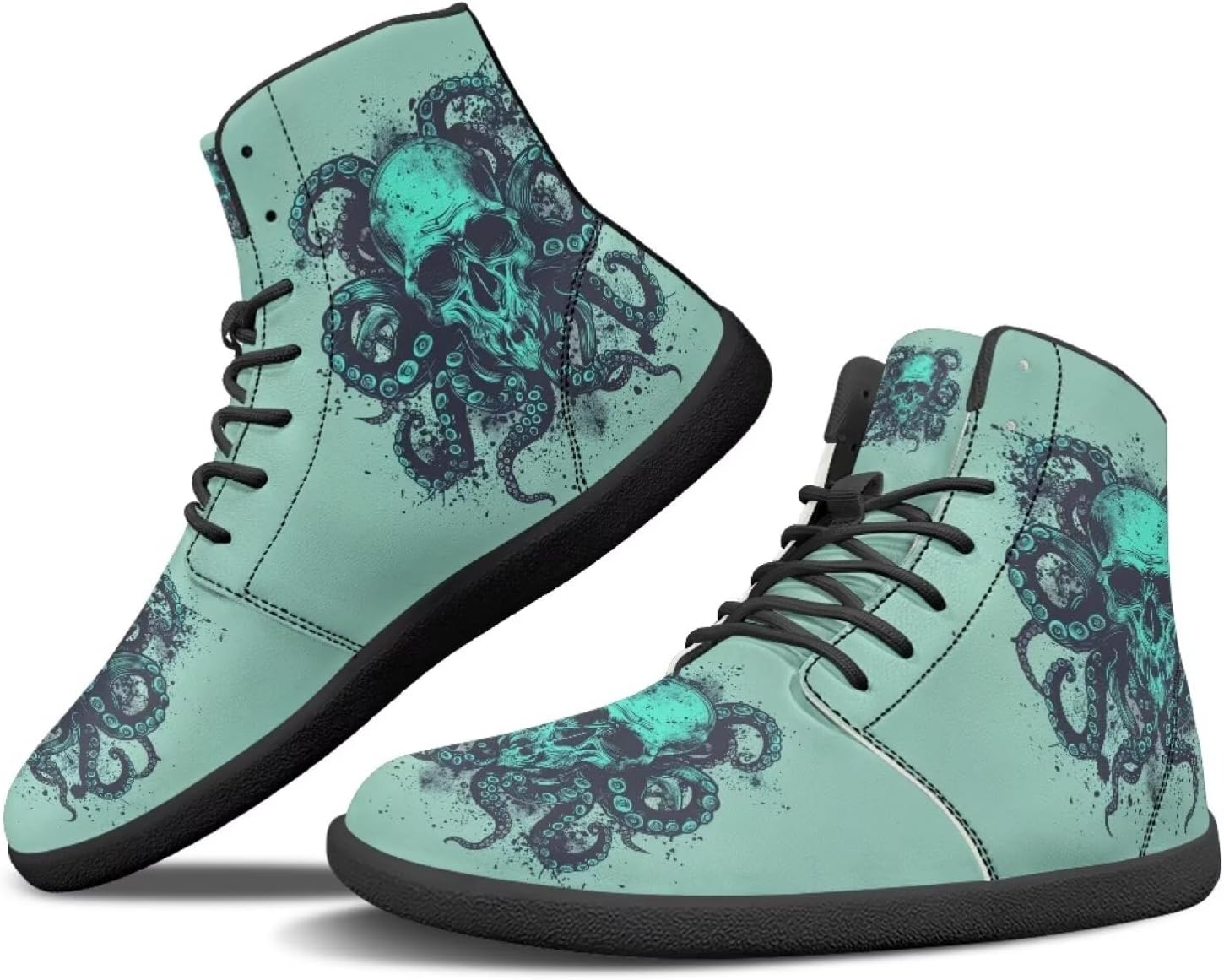 

Кроссовки JoyLamoria унисекс высокого среза с шнуровкой, модная кожаная обувь для скейтборда средней высоты, легкие, с мраморным принтом, Skull Outputs