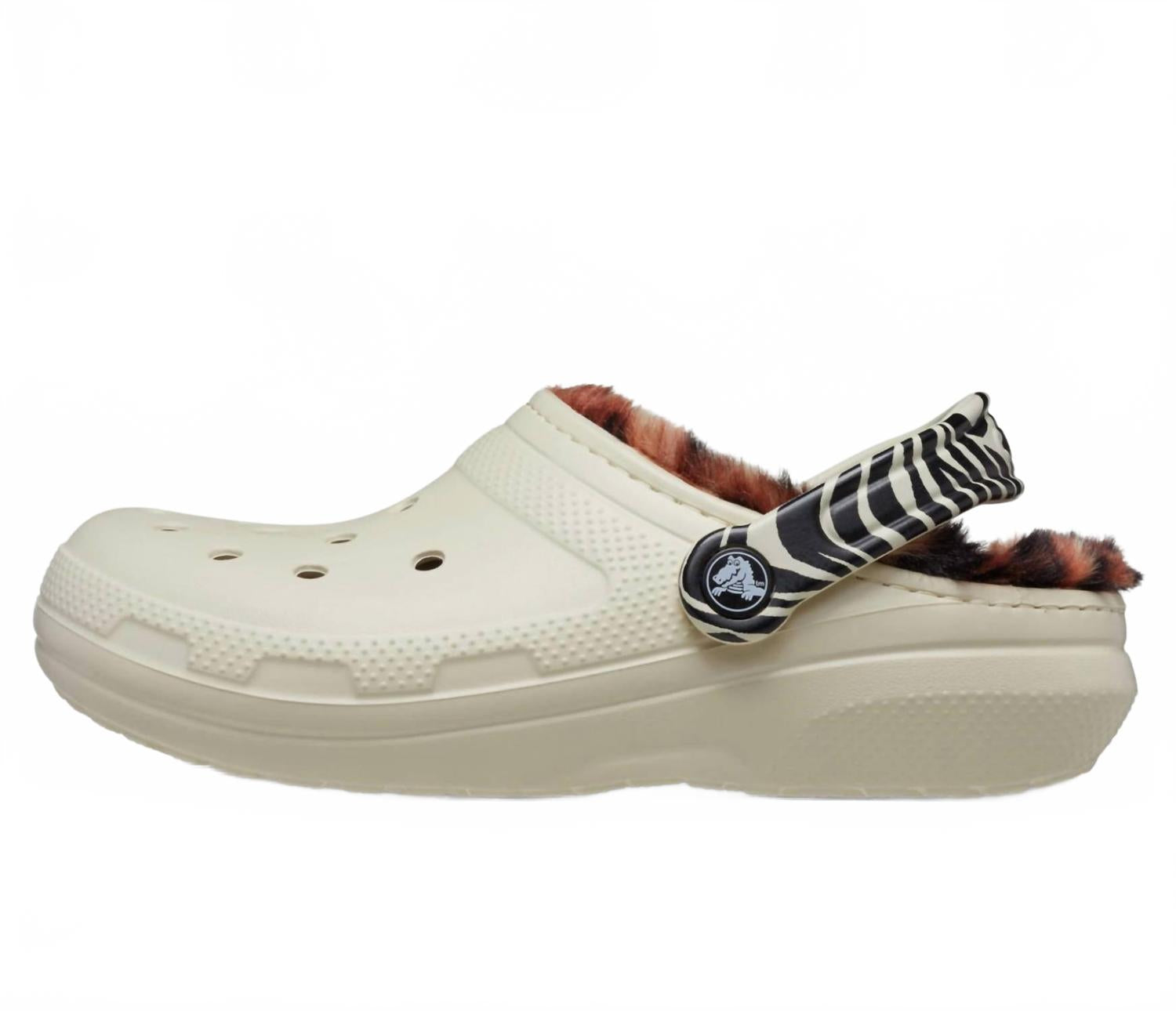 

Crocs Мужские классические сабо с подкладкой и принтом, бежевого цвета, с подкладкой сзади