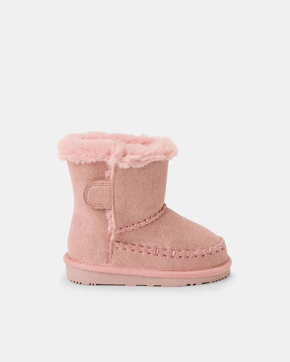 

Австралийские ботинки для девочки-малыша с липучкой и круглым носком Baby El Corte Inglés, розовый