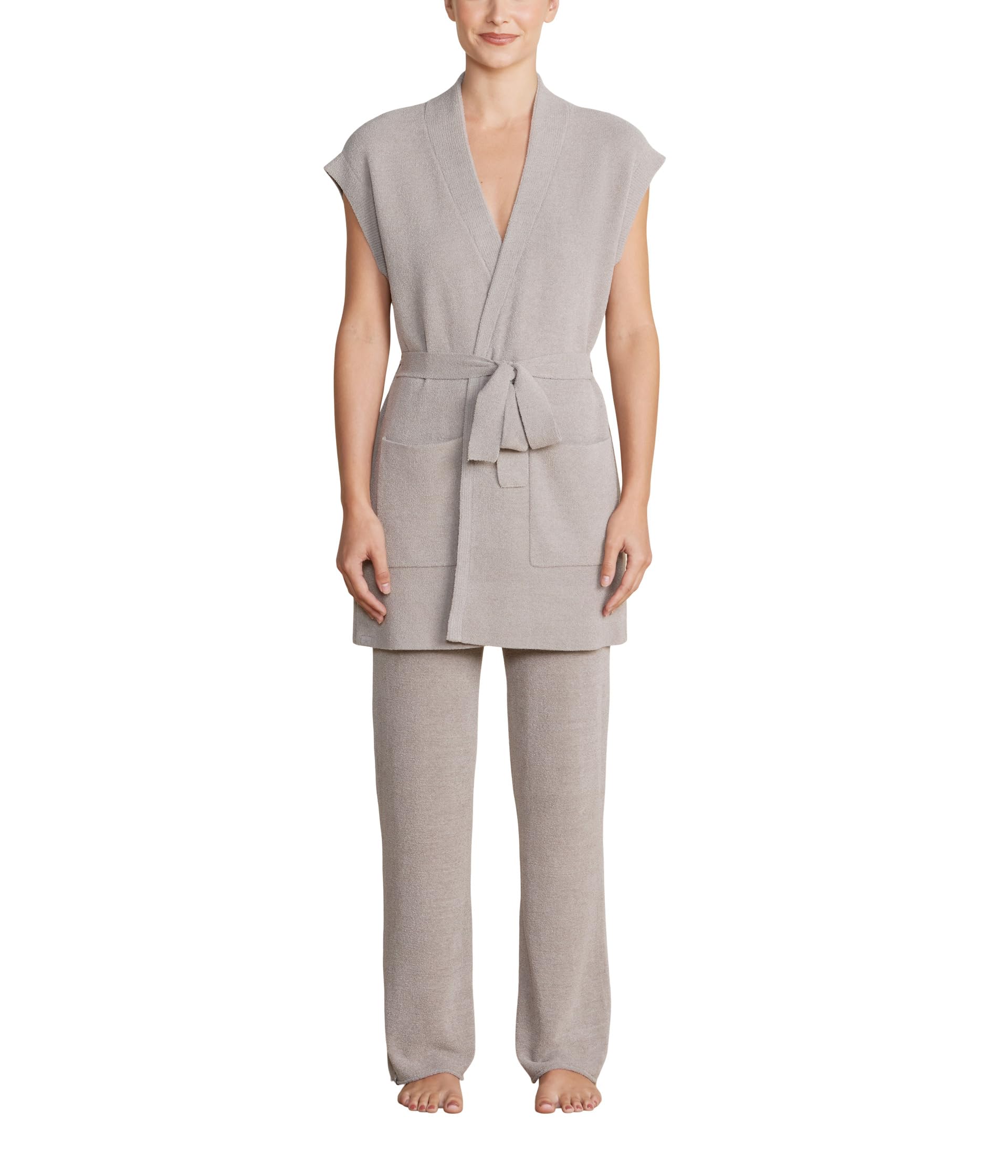

Свитер Barefoot Dreams Cozychic Ultra Lite Waist Tie Vest, Pewter