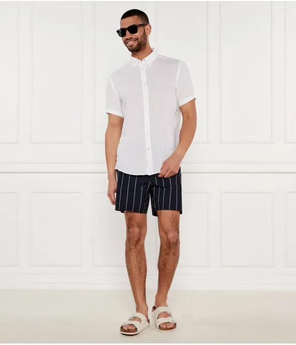 Льняная рубашка H-ROAN-BD-E-SH-C-252 slim fit Boss, белый — фото 2