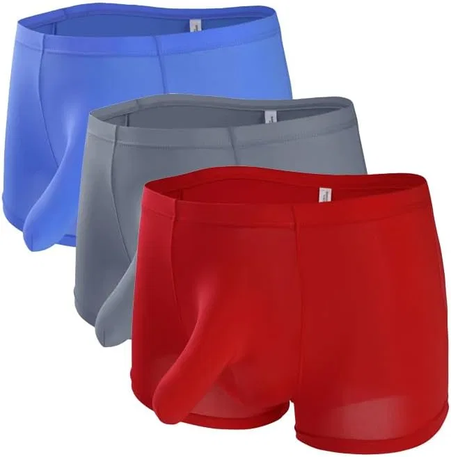 Боксеры с хоботом слона, Ice Silk, Boxer Briefs, цвет Color 3 3pcs