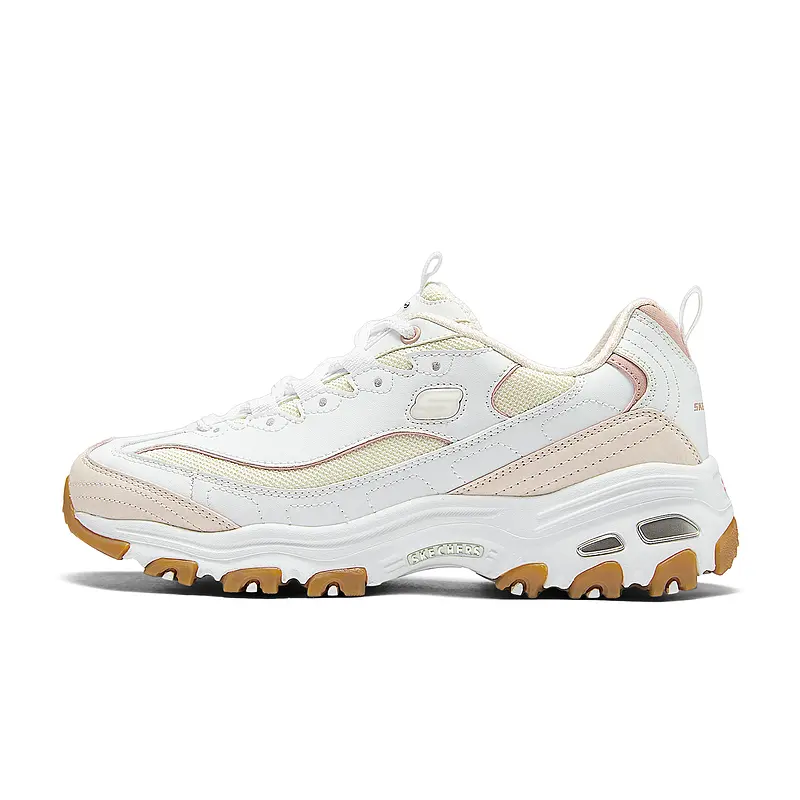 

Кроссовки женские DLITES с низким верхом, белые/светло-розовые Skechers