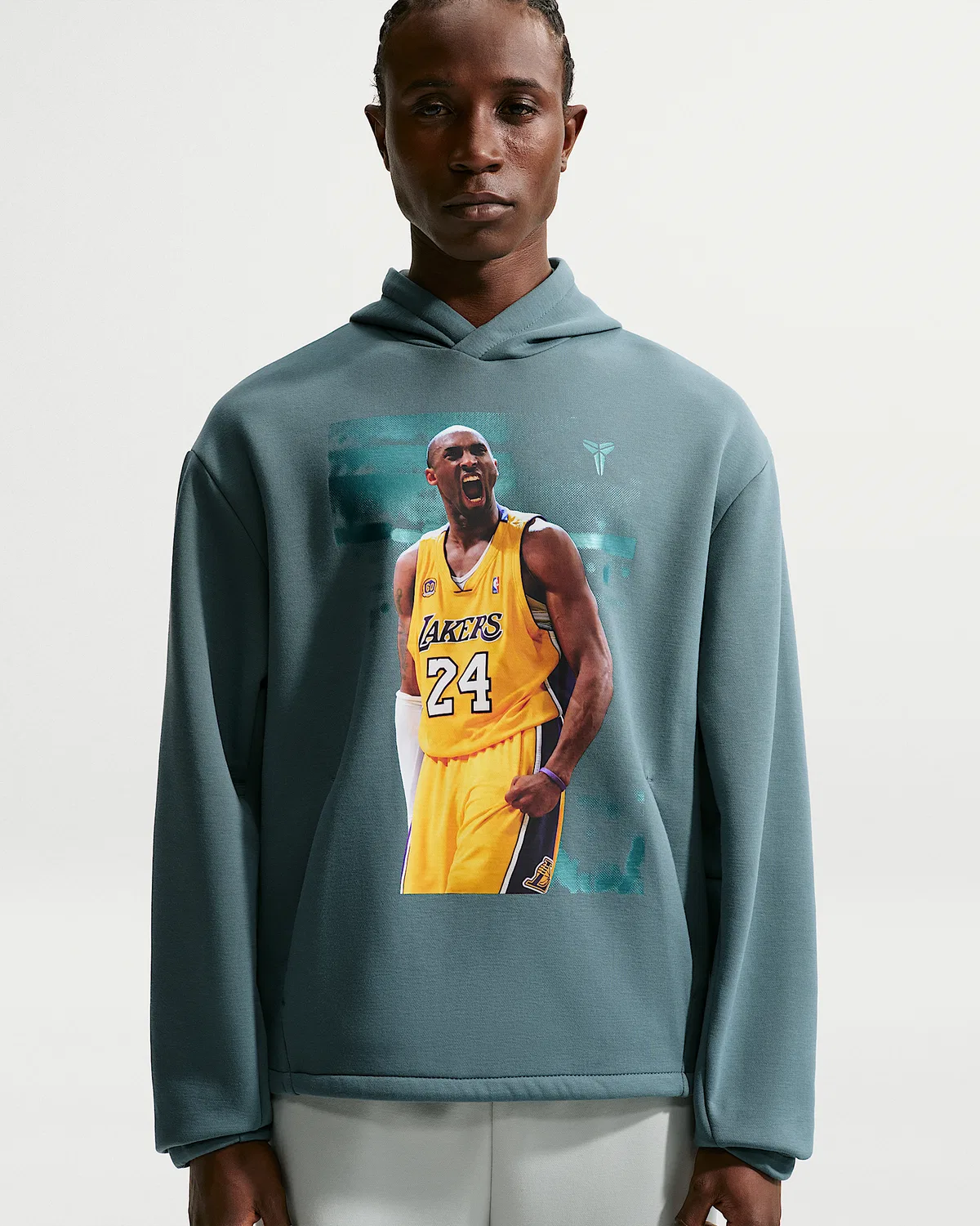 Мужская баскетбольная худи-пуловер Kobe из флиса Dri-FIT, Mineral Slate/Mineral Slate