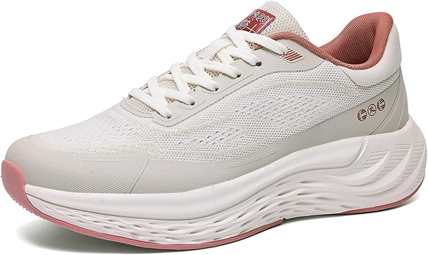 

Мужские модные легкие дышащие кроссовки на платформе с сеткой и шнуровкой, средней посадки, мягкие, с нескользящей подошвой для бега, прогулок и повседневной носки Jhfdioy, слоновая кость