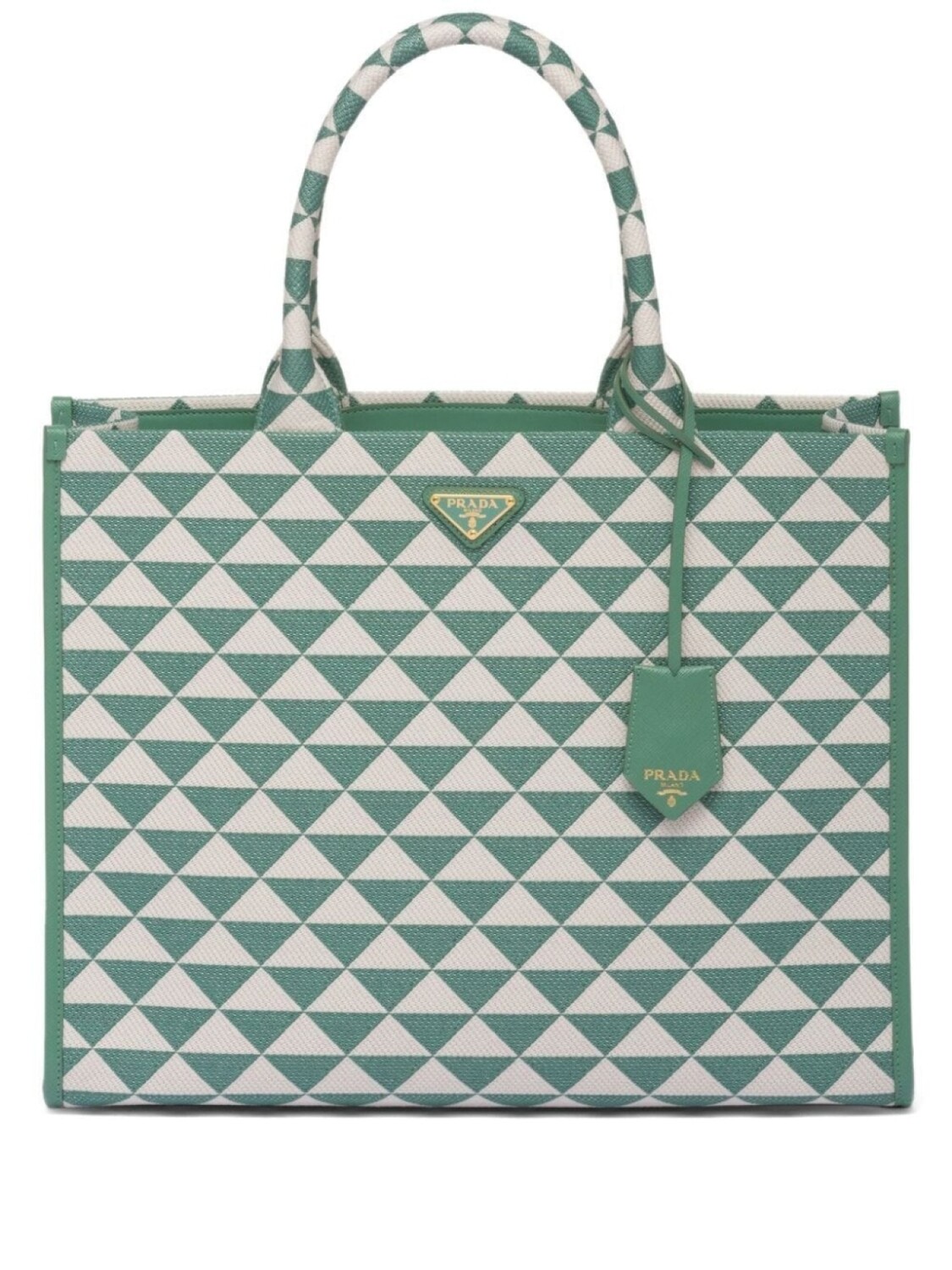 

Большая сумка-тоут Prada Symbole с вышивкой, зеленый