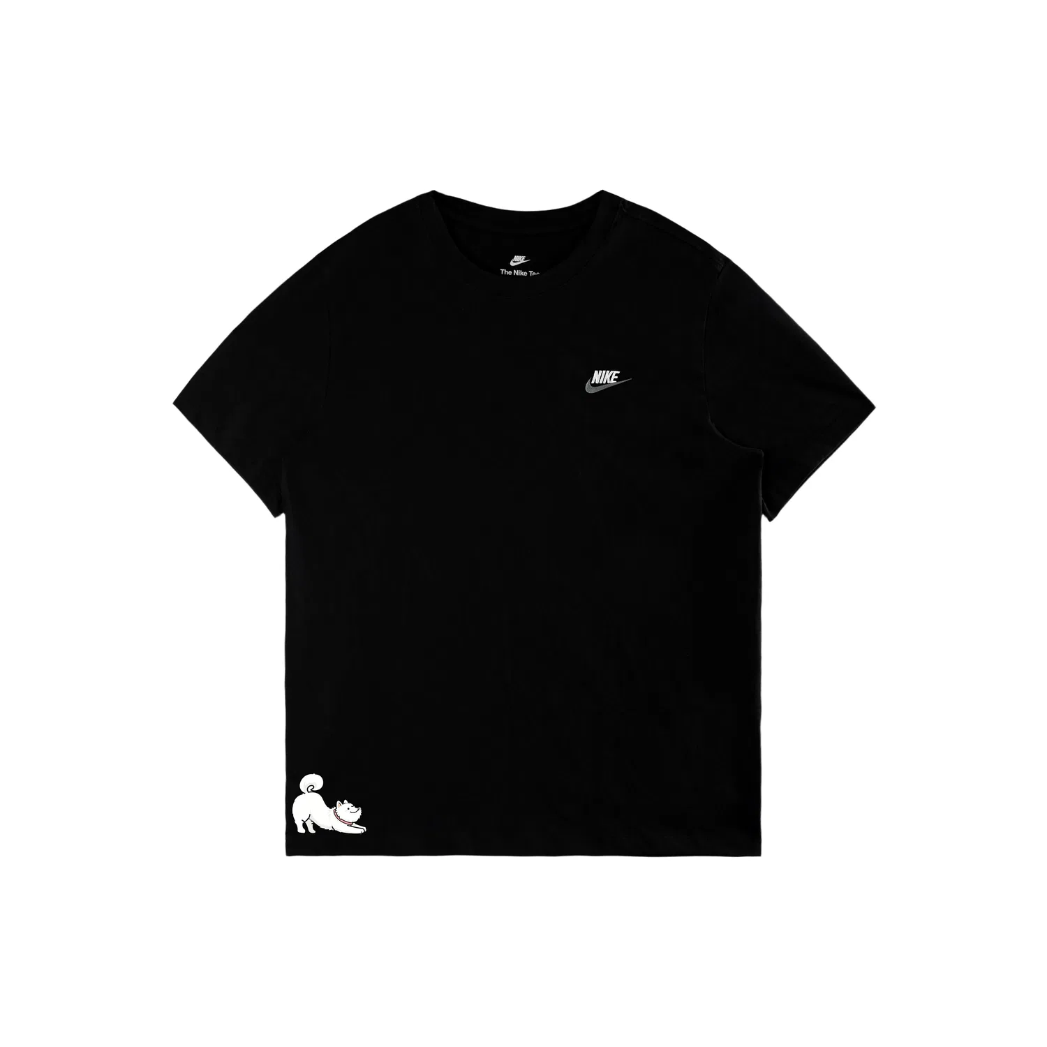 Футболка Nike Sportswear Club с принтом, черная/белая/темно-серая