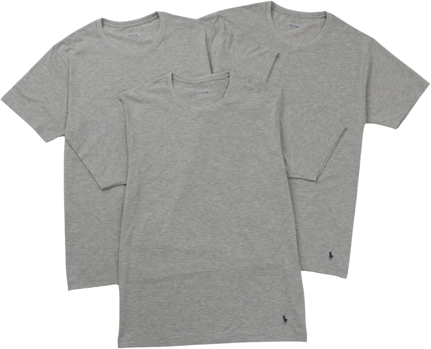

Мужские футболки POLO RALPH LAUREN с коротким рукавом и круглым вырезом (комплект из 3 штук) с логотипом One Point, однотонные (RM1-C501), меланжевый серый