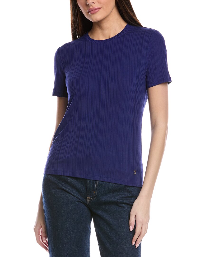 

St. John Sleek Rib Jersey Трикотажный топ, синий