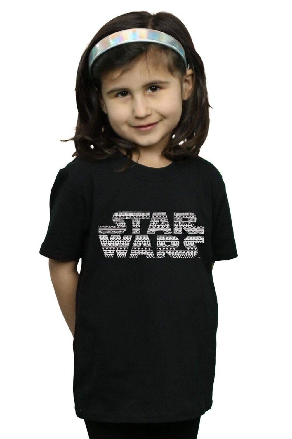 

Однотонная хлопковая футболка с логотипом Aztec Star Wars, черный