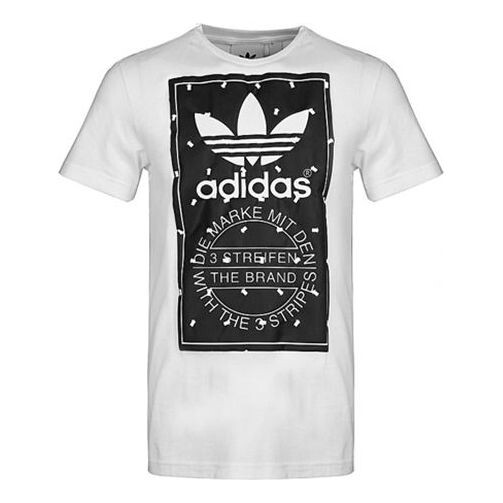 

Футболка originals label tee logo printing sports short sleeve white Adidas, белый