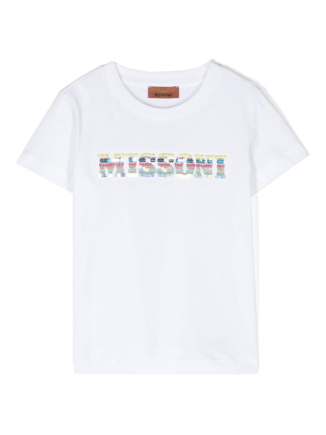 

Missoni Kids футболка с вышитым логотипом, белый
