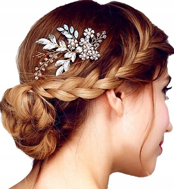 

Украшение для волос ЗОЛОТОЙ гребешок, головной убор, цветы на свадьбу Edibazzar