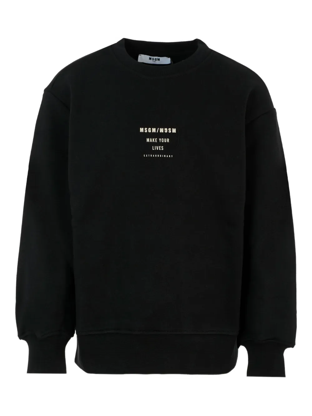 

Толстовка с круглым вырезом и принтом логотипа MSGM Kids, черный