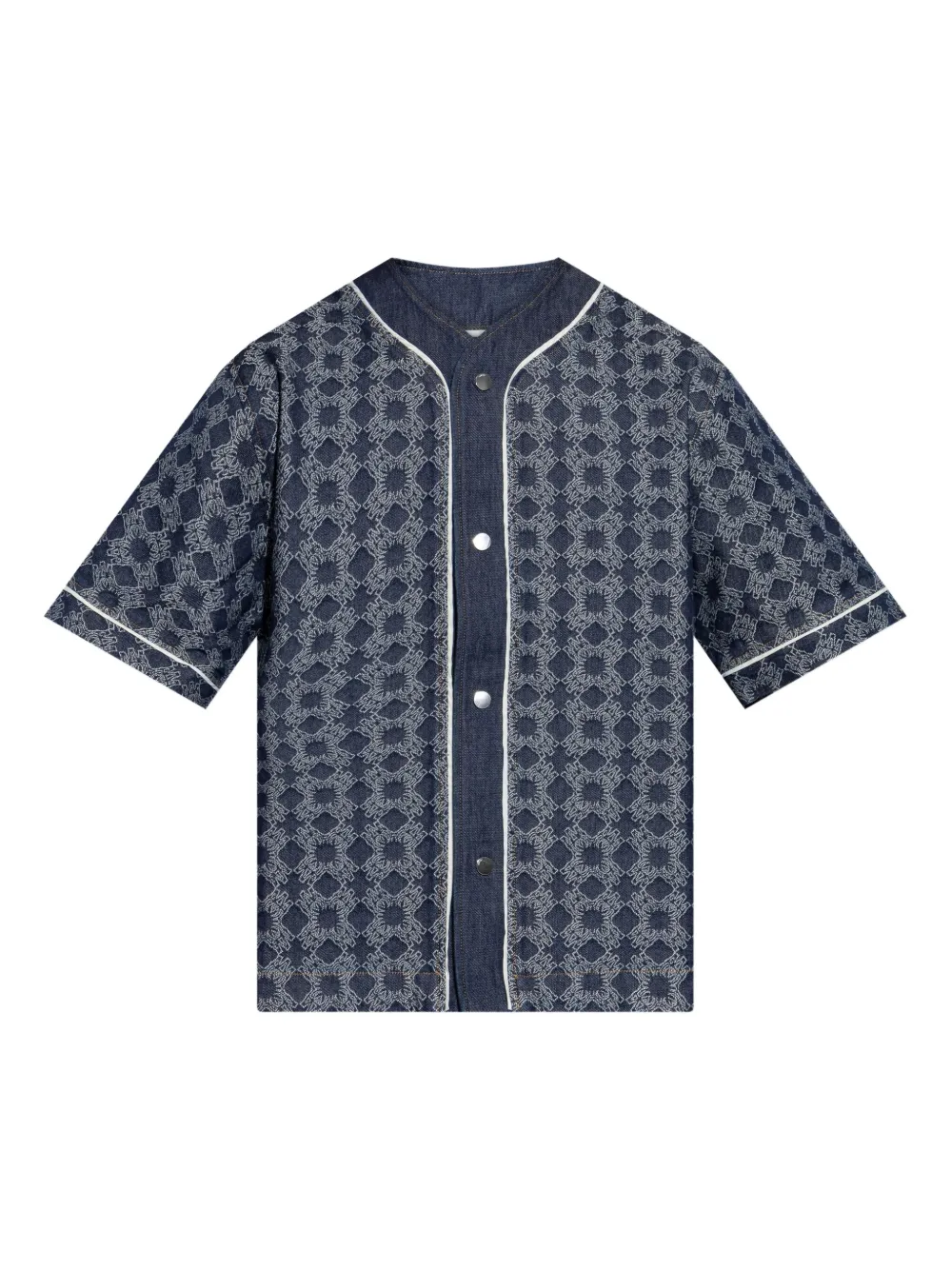 

Рубашка с короткими рукавами и геометрическим принтом AMIRI, синий