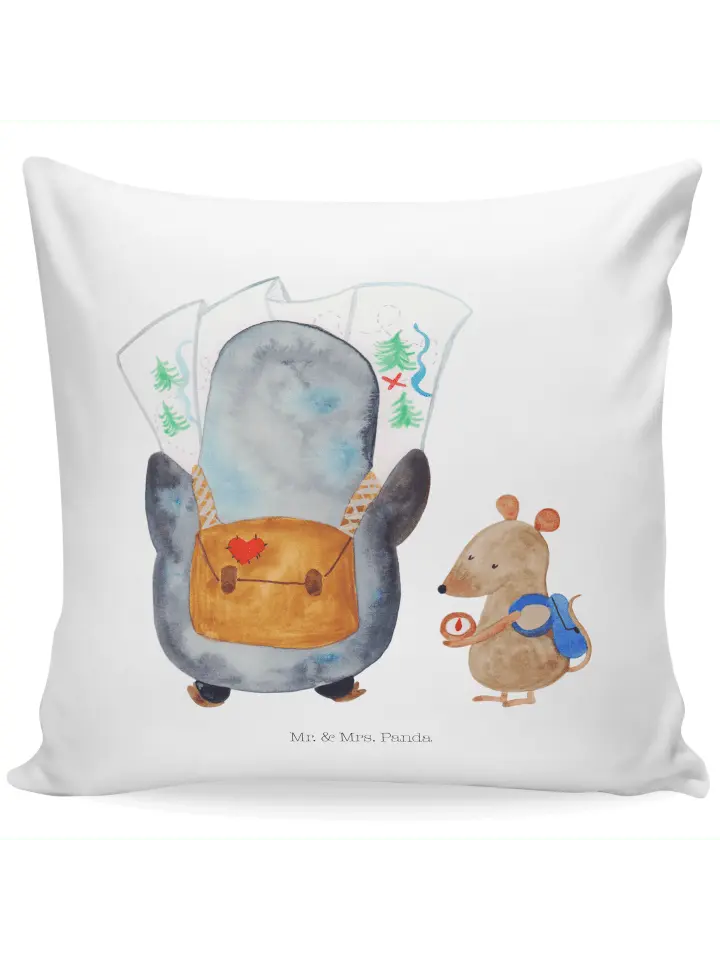

Подушка Mr & Mrs Panda 40x40 Pinguin & Maus Wanderer, белый