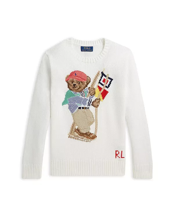 Хлопковый свитер Polo Bear - для детей постарше Ralph Lauren, White