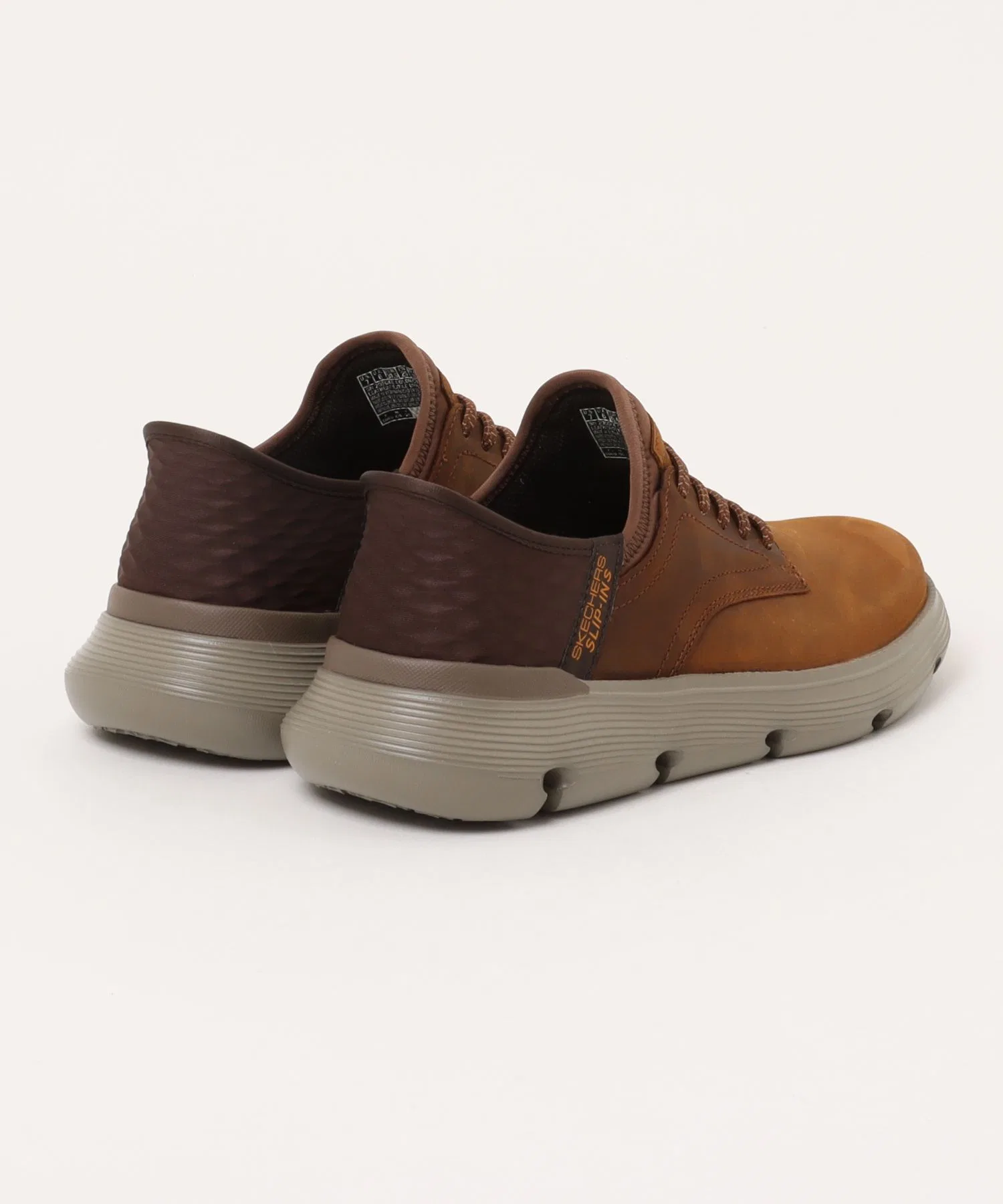 Мужские кожаные кроссовки SKECHERS SLIP-INS:GARZA-GERVIN коричневые — фото 2