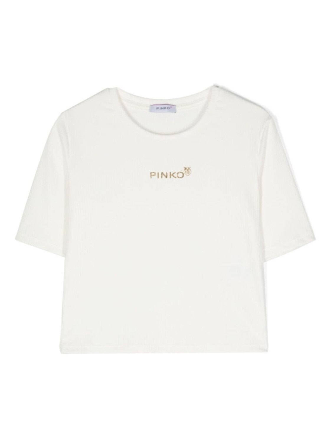 

Pinko футболка в рубчик с логотипом, нейтральный цвет