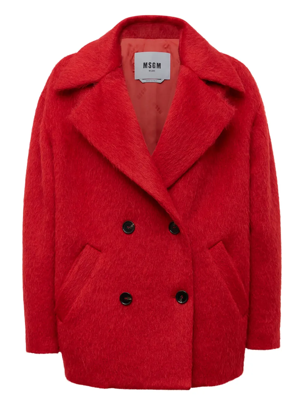 

Двубортное пальто Msgm, красный