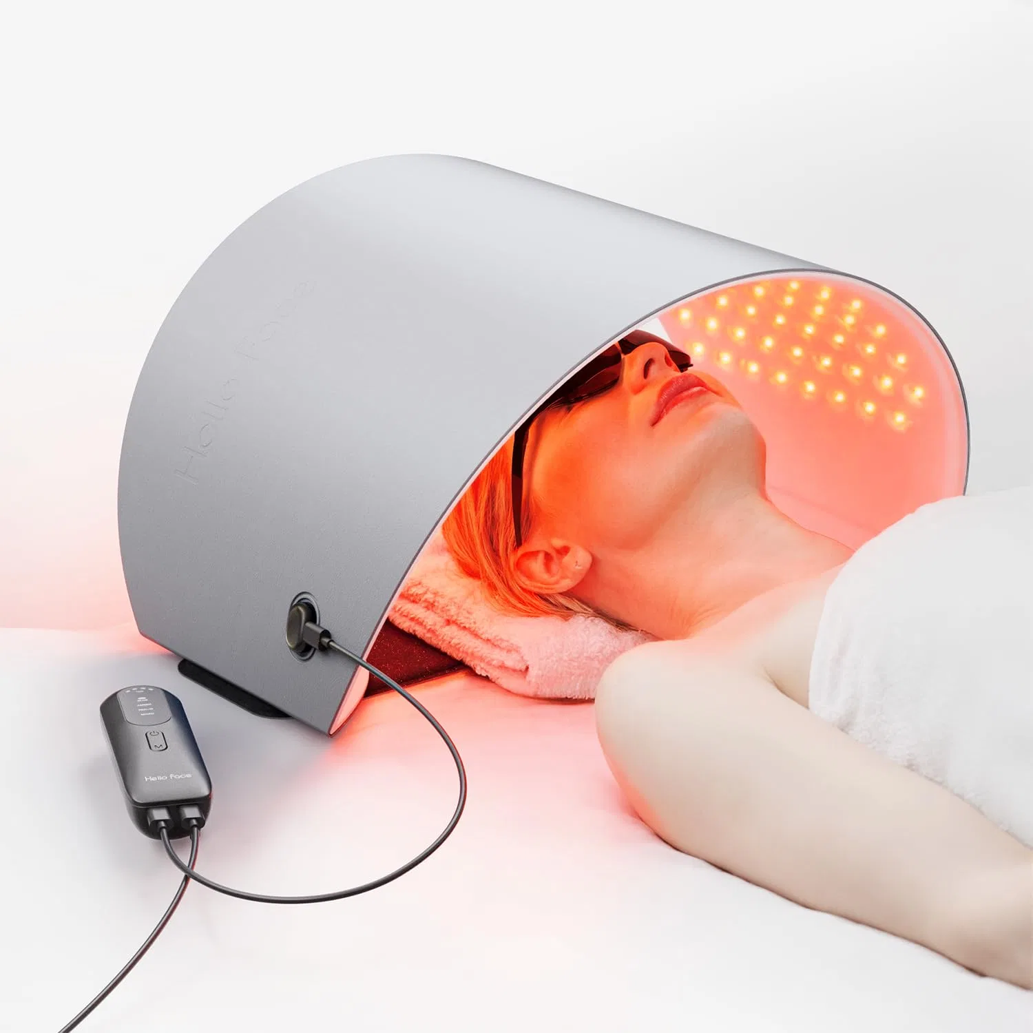 Маска для лица Hello Face — LED и тела с красным светом и ИК-излучением , Gray