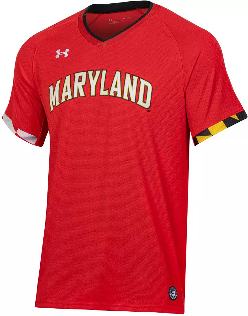 

Красная женская софтбольная майка Under Armour Maryland Terrapins