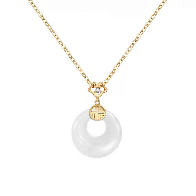 

SHEEHHYY Халцедоновое ожерелье из серебра 925 пробы S925 для женщин