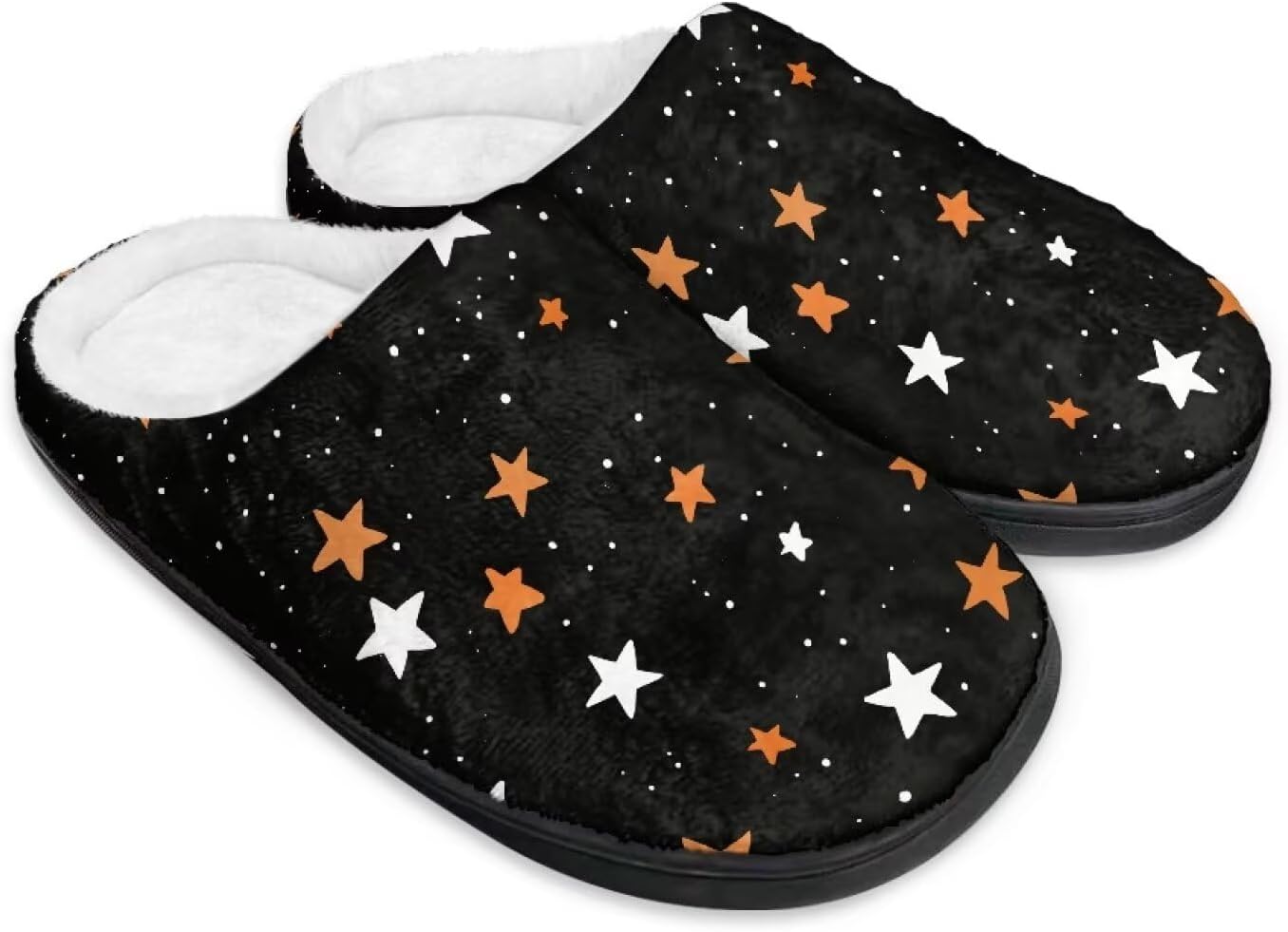 

Домашние тапочки с принтом для женщин и мужчин, зимние теплые плюшевые тапочки с нескользящей подошвой для дома и улицы Noprintge, Starry Sky