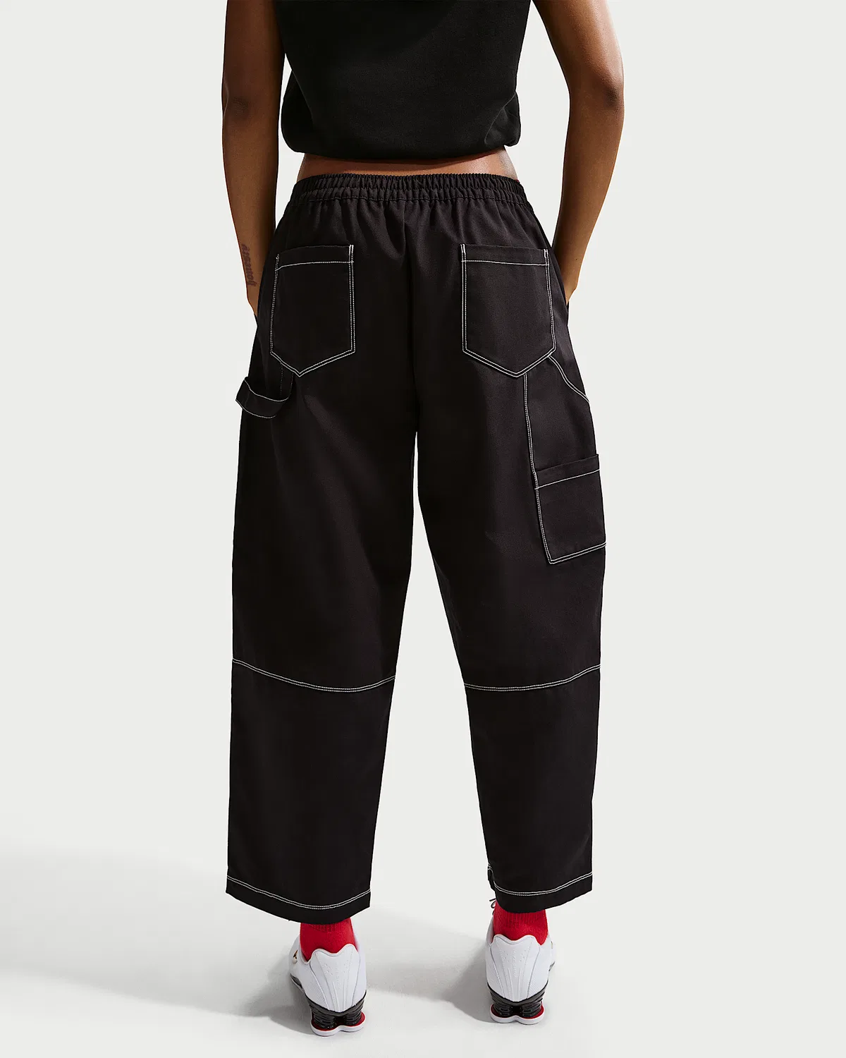 Женские свободные карго-штаны с низкой посадкой Nike Sportswear, Black/Black Oxidized/Black — фото 3