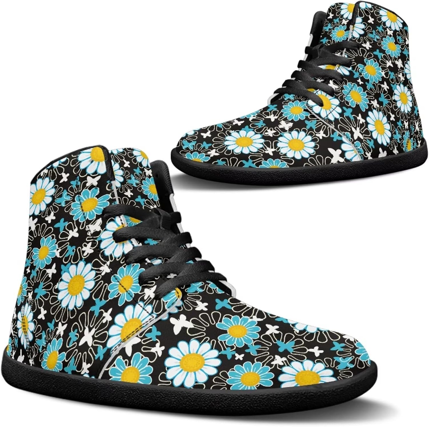 

Кроссовки Jeiento для мужчин и женщин с высоким верхом, босоножки, хиппи, с цветочным узором, на шнуровке, модная обувь, Groovy Flower