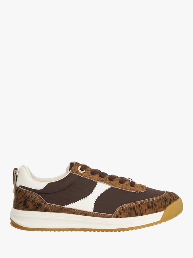 Elsea Animal Print шнурованные замшевые кроссовки Dune London