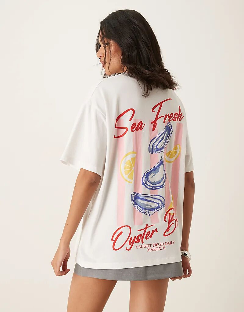 

ASOS DESIGN Топ, большой рисунок в виде устрицы белого цвета