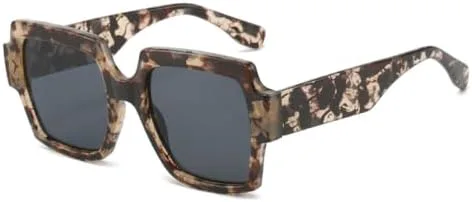 

Квадратные женские солнцезащитные очки в винтажном стиле, мужские солнцезащитные очки больших размеров, женские очки с защитой от УФ-излучения UV400 MTZJH, Flower