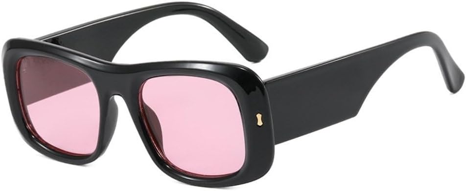 

Женские солнцезащитные очки большого размера для женщин и мужчин, модные солнцезащитные очки с заклепками, ретро-стиль, защита от ультрафиолета UV400 TKKTLLT, Black Pink