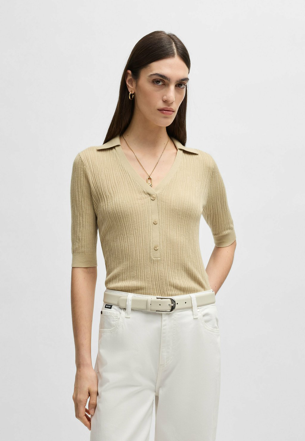 

Топ Blouse BOSS, бежевый