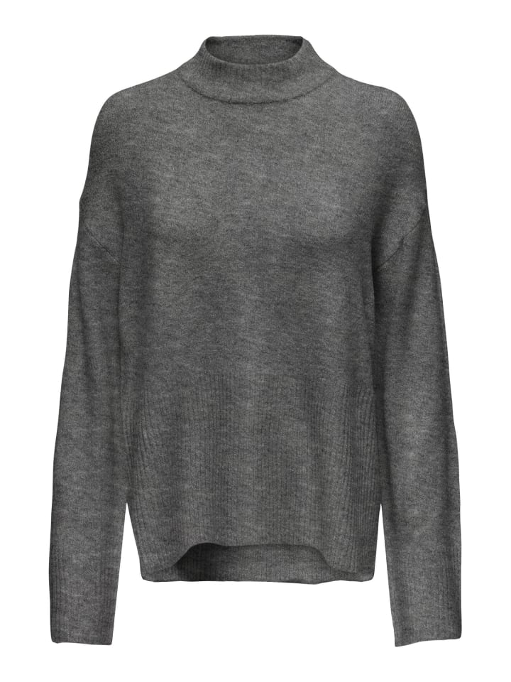 

Вязаный пушистый свитер с воротником-стойкой JDYJOLA темно-серого цвета JACQUELINE de YONG