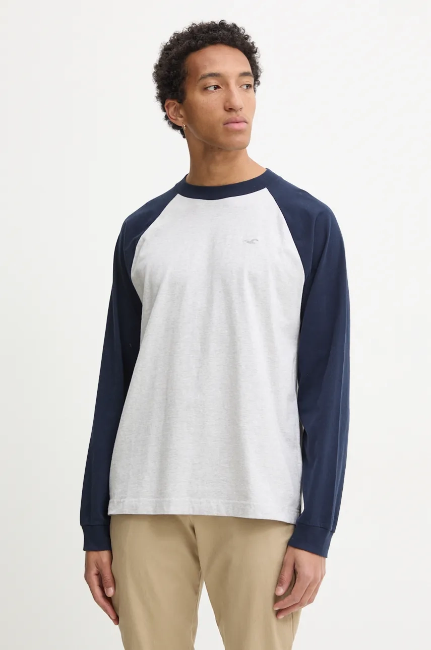 

Хлопковый топ с длинными рукавами Hollister Co., серый