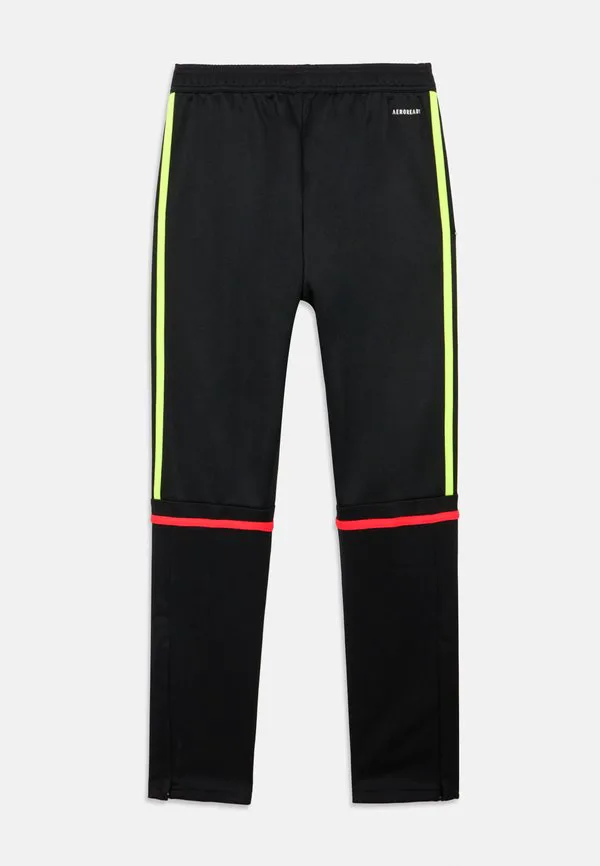 Тренировочные штаны, спортивные брюки унисекс Adidas Performance, Black/Team Solar Yellow /Lucid Red — фото 2