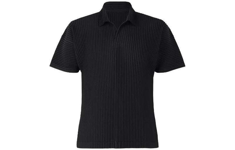 

Футболка поло с короткими рукавами и плиссировкой Homme Plissé ISSEY MIYAKE, черный