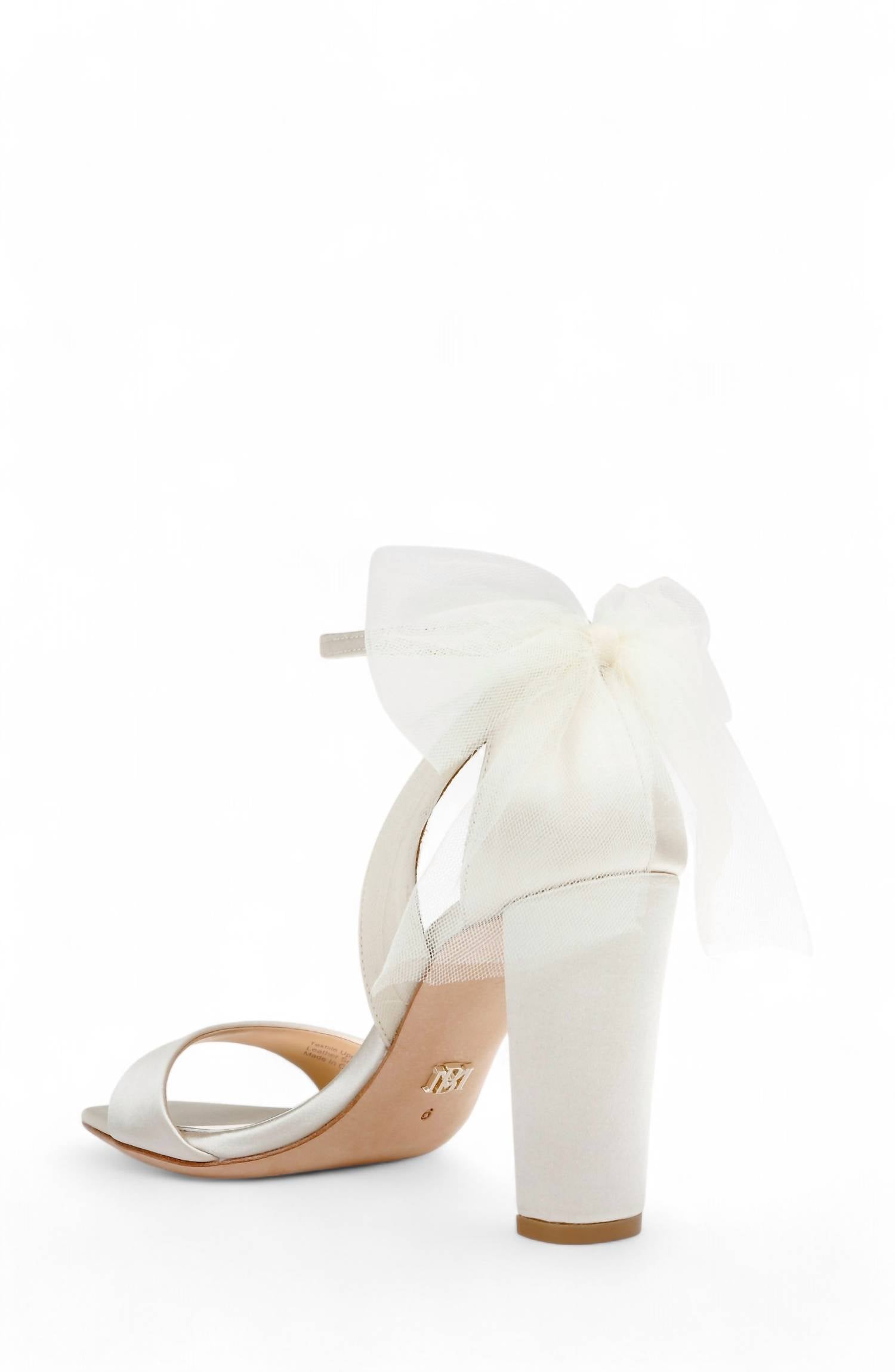 Туфли Kim Mesh Bow Block Heel цвета слоновой кости Badgley Mischka — фото 3
