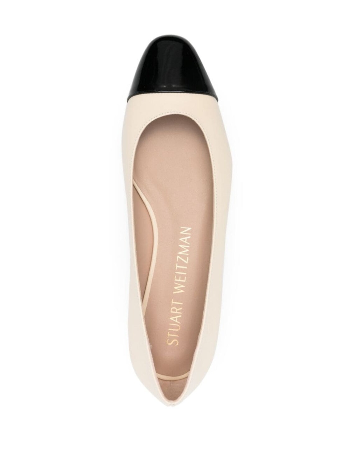 Stuart Weitzman туфли-балетки из кожи Pearl Flat, нейтральный цвет — фото 4